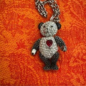 Vintage PJM articulated panda pendant pin